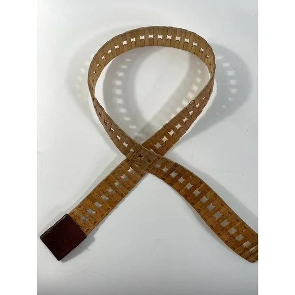 Vintage wooden bamboo leather buckle - Picture 6 of 6